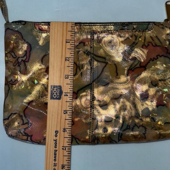 HOBO INTERNATIONAL Metallic Crossbody Purse Mara Bag Watercolor Floral - Picture 7 of 13